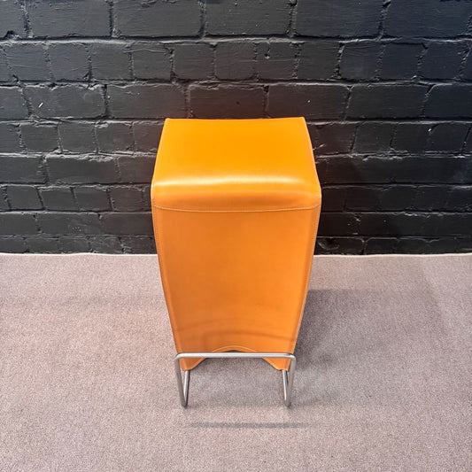 La Palma Bongo Barhocker, Leder Cognac/Orange