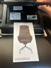 Vitra Grand Executive Highback Bürostuhl braunes Leder gebraucht - Ansicht 7