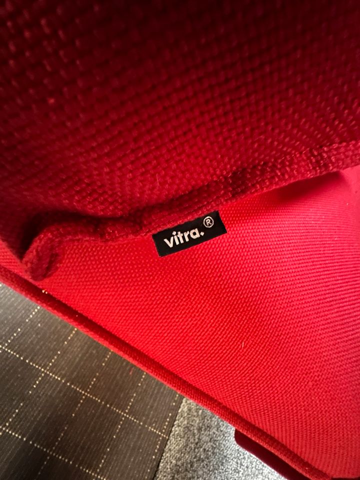 Vitra Alcove 3-Sitzer Highback Sofa Dunkelrot Chrom