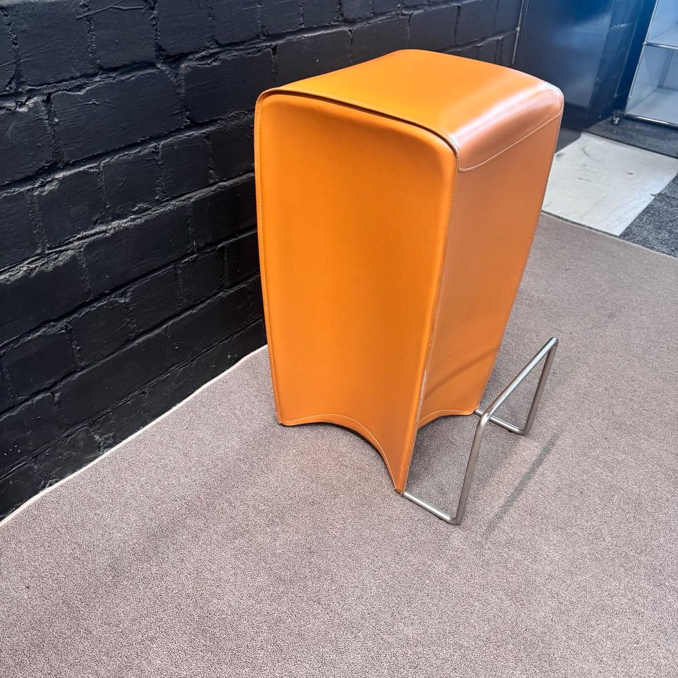 La Palma Bongo Barhocker, Leder Cognac/Orange
