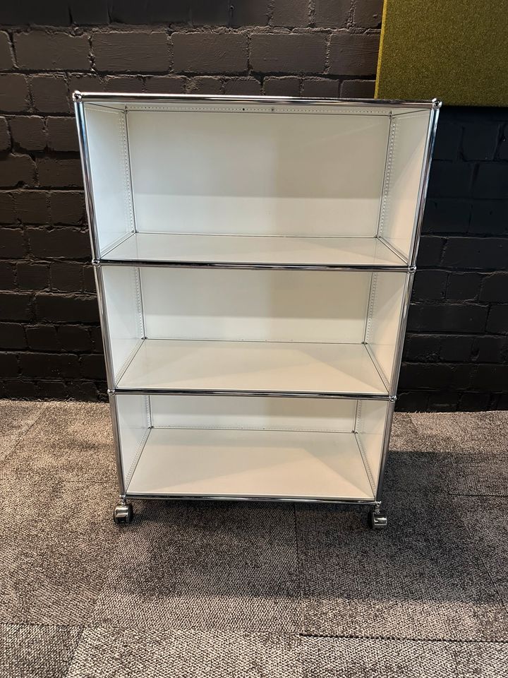 Sideboard Weiß, offen mit Rollen, 77×113 cm