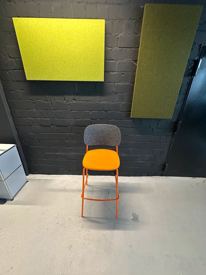 Barhocker Orange mit Stoffbezug