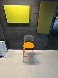 Barhocker Orange mit Stoffbezug