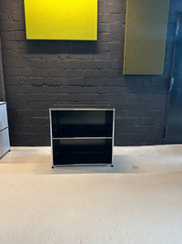 Sideboard Schwarz, 2 offene Fächer, 77×72 cm