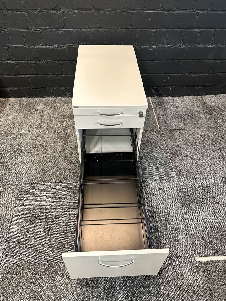 Rollcontainer Weiß, 3 Schubladen