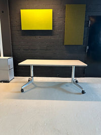 Klapptisch mit Rollen, 160×80 cm, Weiß