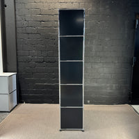 USM Haller Regal Graphitschwarz, 5 Raster + 3 Klappen, 75 × 179 cm
