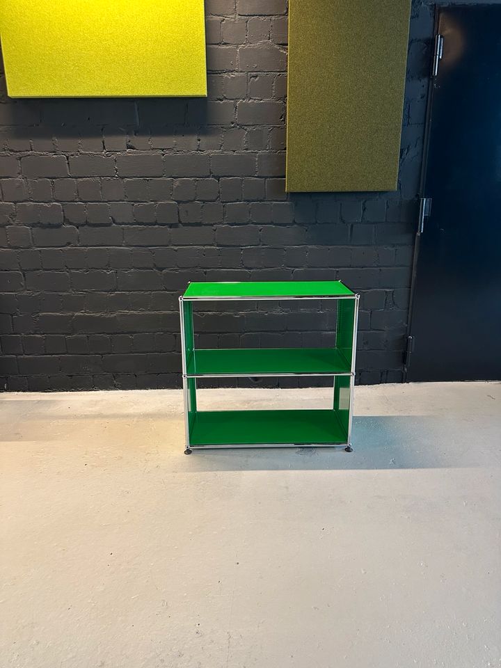Sideboard Grün, 2 offene Fächer, 77×72 cm