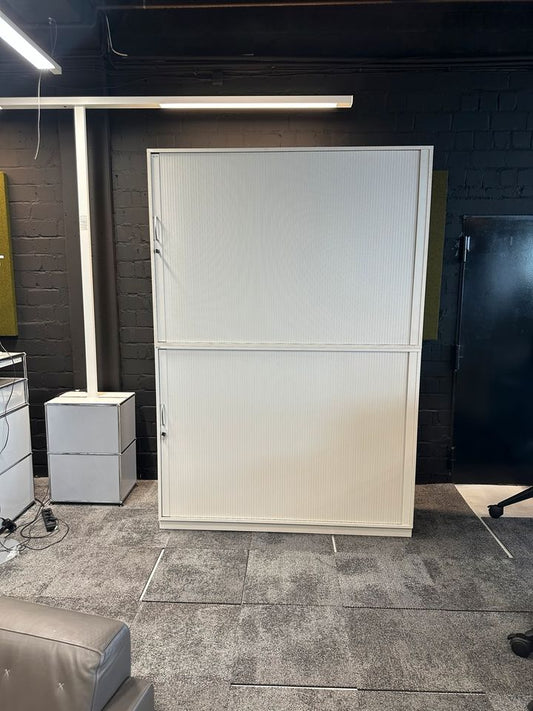 Sideboard Querrollladen mit Aufsatz Weiß, 160×232 cm, 6 OH