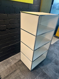Highboard Weiß, 4 offene Fächer, 77×145 cm