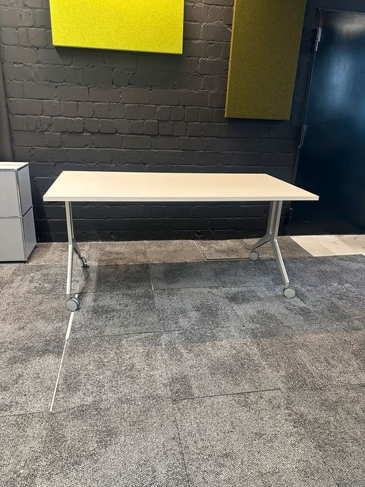 Klapptisch Seminartisch auf Rollen, 180×80 cm, Weiß