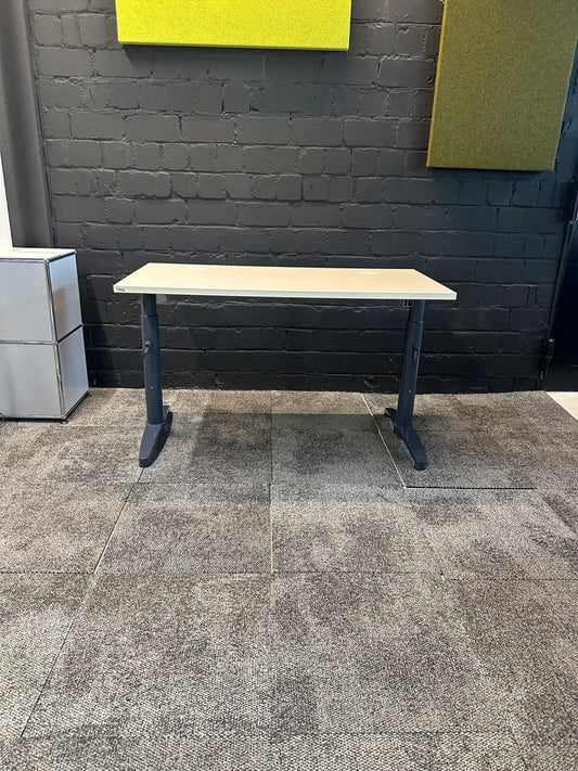 Schreibtisch höhenverstellbar, 120×60 cm, Weiß