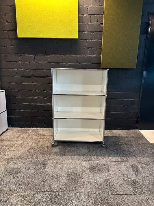 Sideboard Weiß, offen mit Rollen, 77×113 cm