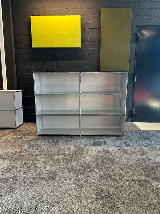 Sideboard Mattsilber, 6 offene Fächer, 152×109 cm