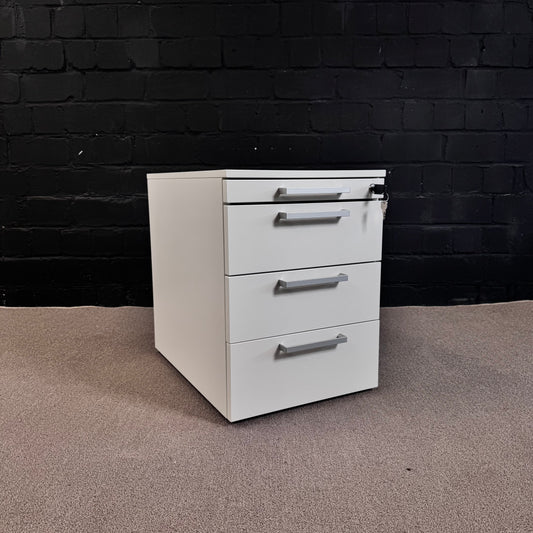 Steelcase Rollcontainer – Abschließbarer Büro-Container in Weiß
