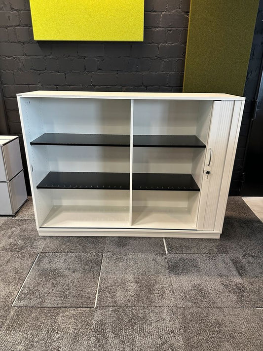 Sideboard Querrollladen Weiß, 160×120 cm, 3 OH