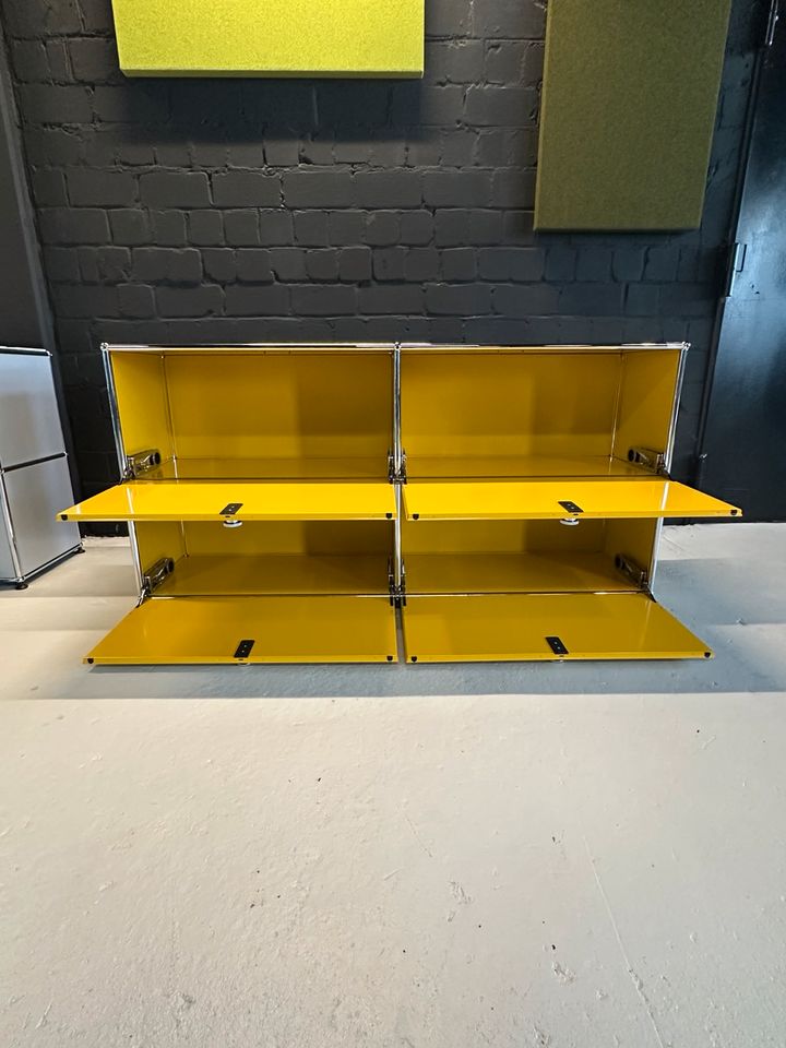 Sideboard Gelb, 4 Klapptüren, 152×72 cm