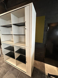 Sideboard Querrollladen mit Aufsatz Weiß, 160×232 cm, 6 OH