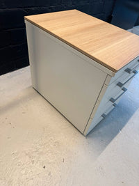 Rollcontainer Ordemo Weiß, 4 Schubladen, Holzdeckplatte