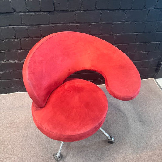 Rossin Design-Sessel Rot, Drehstuhl auf Rollen