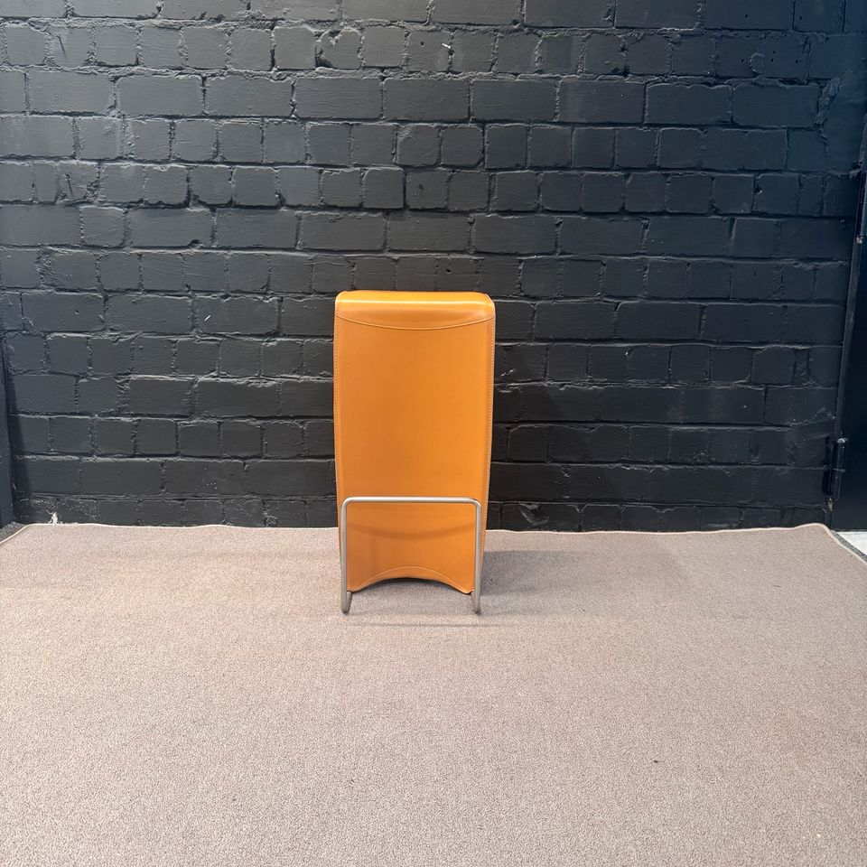 La Palma Bongo Barhocker, Leder Cognac/Orange