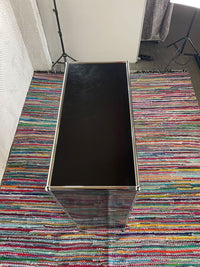 Sideboard Schwarz, 3 offene Fächer, 75×110 cm