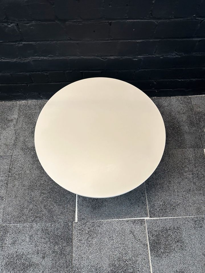 Runder Couchtisch, Ø 80 cm, Weiß/Holz
