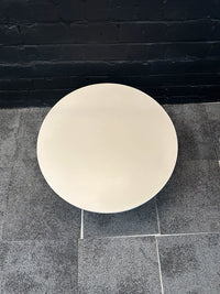 Runder Couchtisch, Ø 80 cm, Weiß/Holz