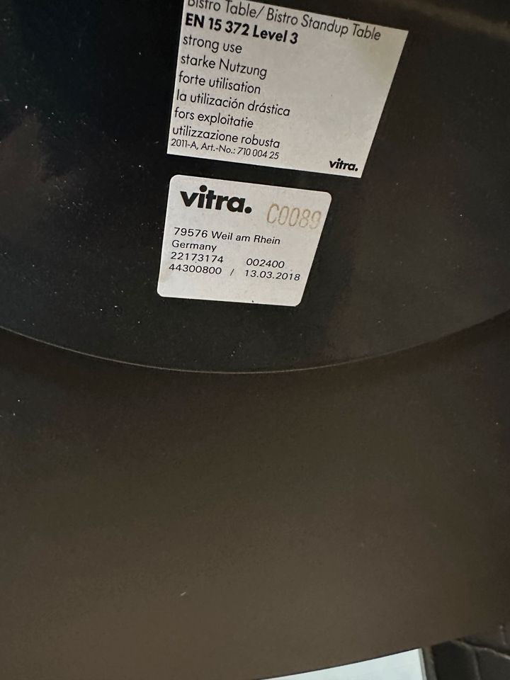 Bistro Tisch Schwarz, Ø 80 cm