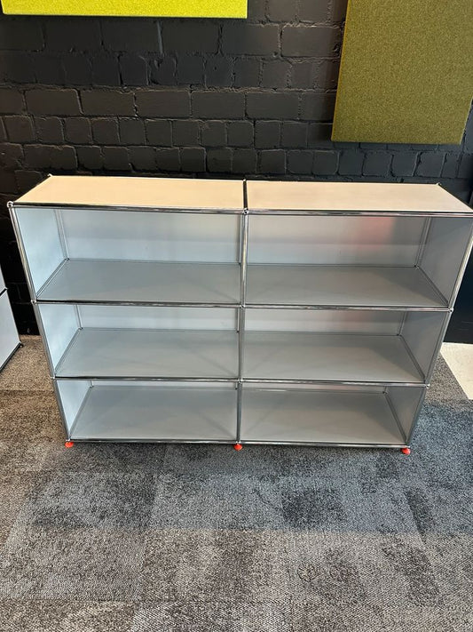 Sideboard Mattsilber, 6 offene Fächer, 152×109 cm