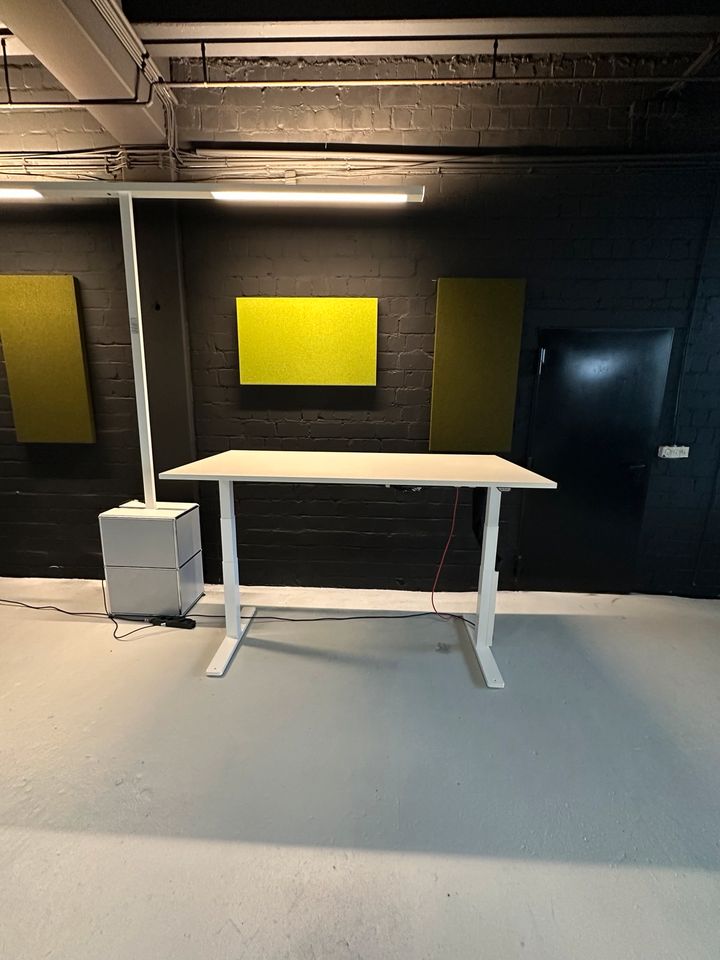 E-Schreibtisch, 180×90 cm, Weiß