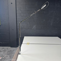 BELUX Designer Tischleuchte mit Tischklemme – Chrom – flexibel verstellbar – bis 120 cm