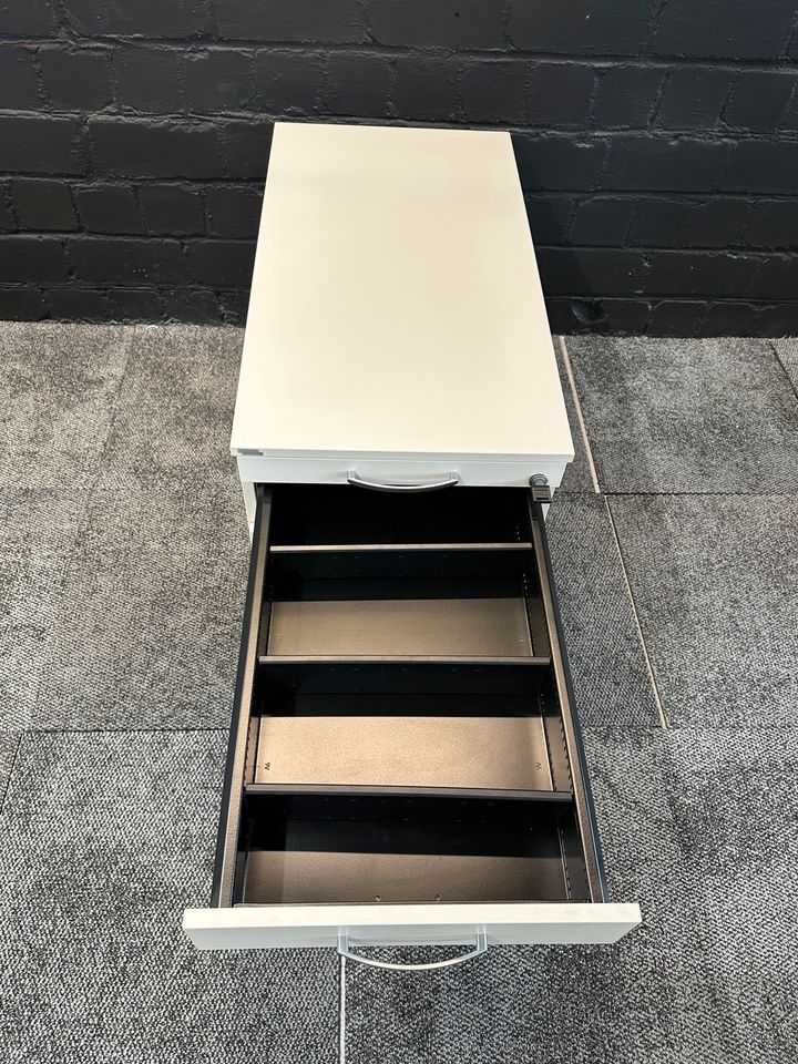 Rollcontainer Weiß, 3 Schubladen