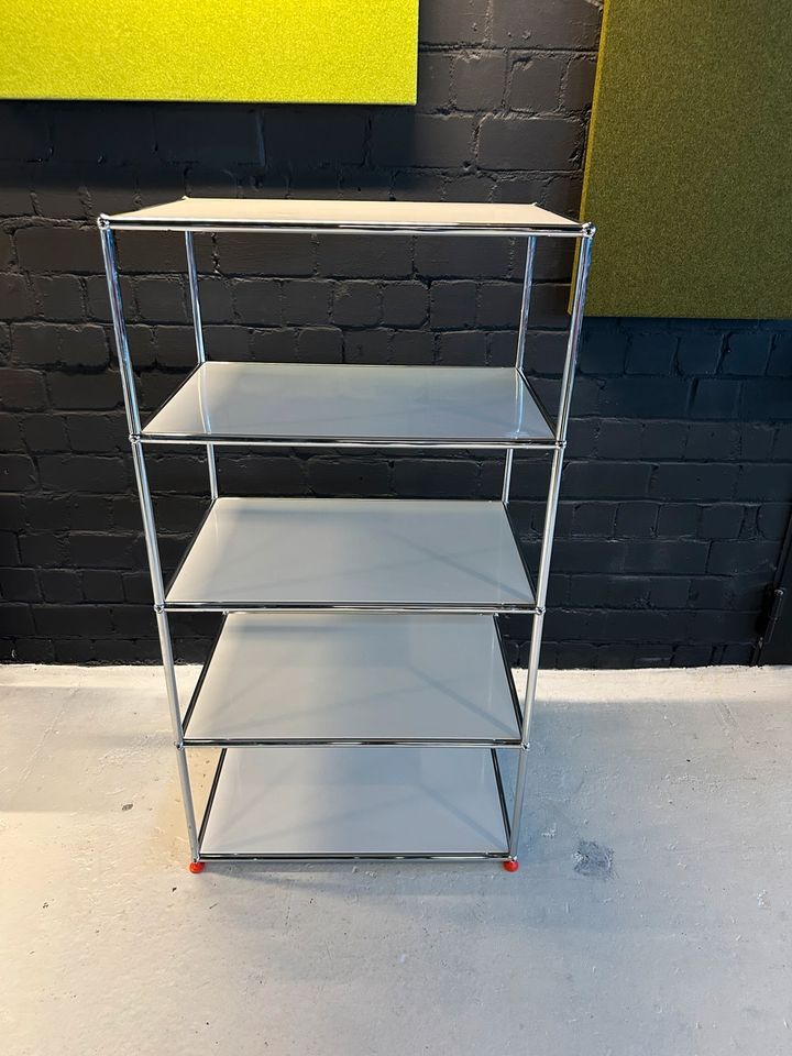 Highboard Lichtgrau, 4 offene Fächer, 77×145 cm