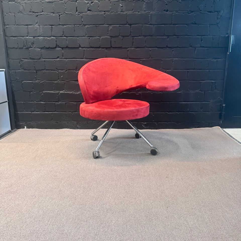 Rossin Design-Sessel Rot, Drehstuhl auf Rollen
