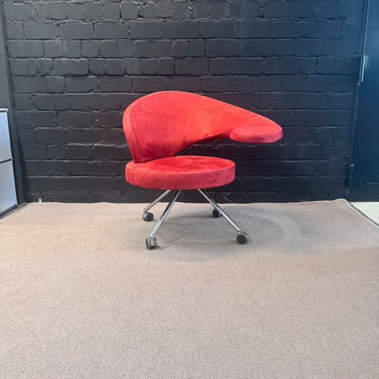 Rossin Design-Sessel Rot, Drehstuhl auf Rollen
