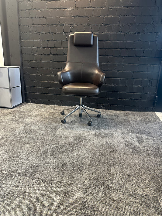Vitra Grand Executive Highback Bürostuhl braunes Leder gebraucht