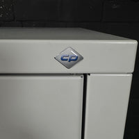 DENIOS C+P Flügeltürenschrank Acurado, als Beistellschrank, 120 x 50 x 100 cm, lichtgrau