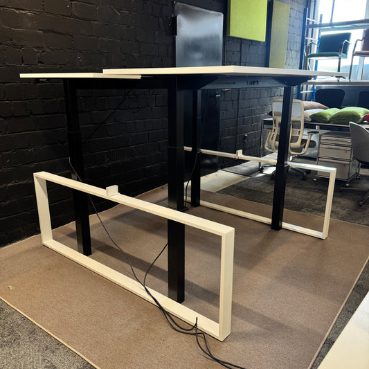 Inwerk Masterlift Team Doppelarbeitsplatz (Höhenverstellbar, Weiß / Schwarz)