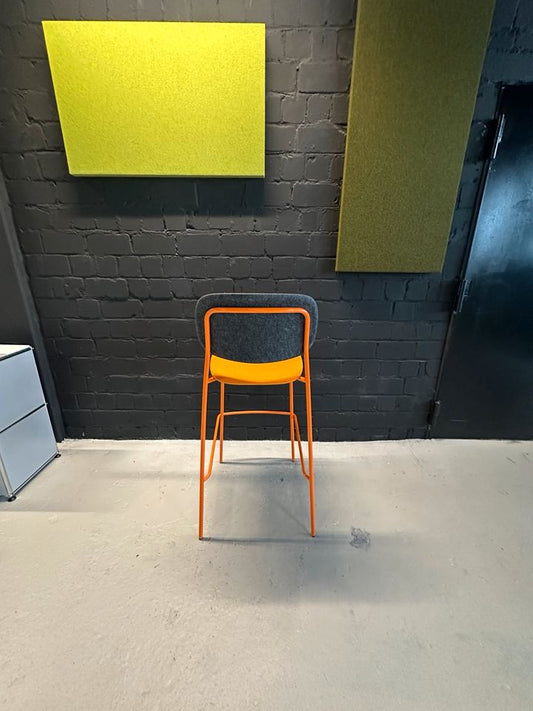 Barhocker Orange mit Stoffbezug