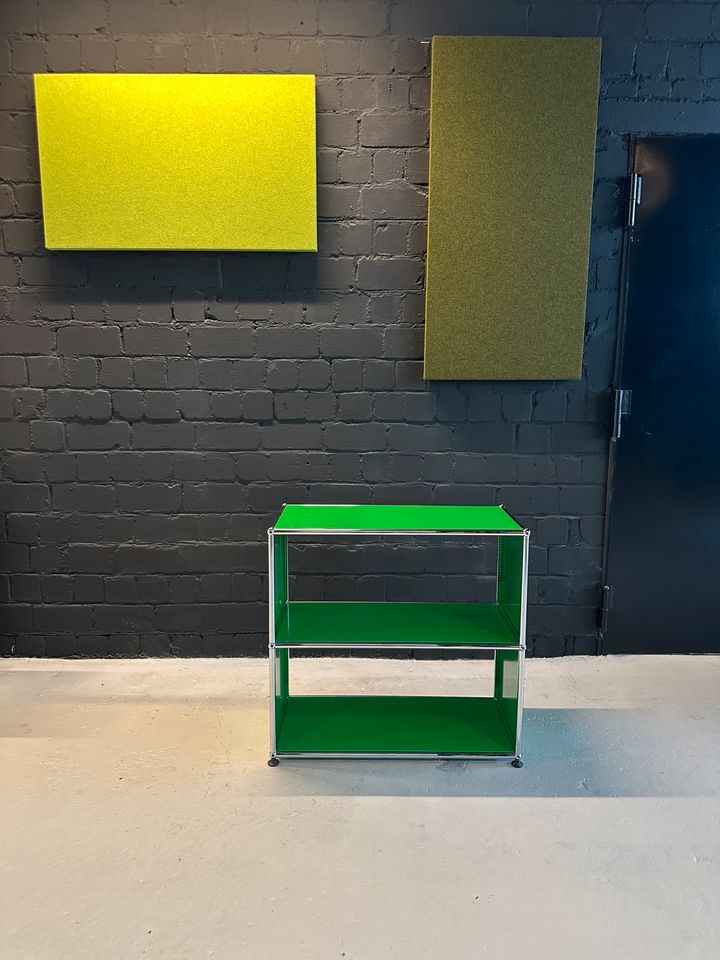 Sideboard Grün, 2 offene Fächer, 77×72 cm