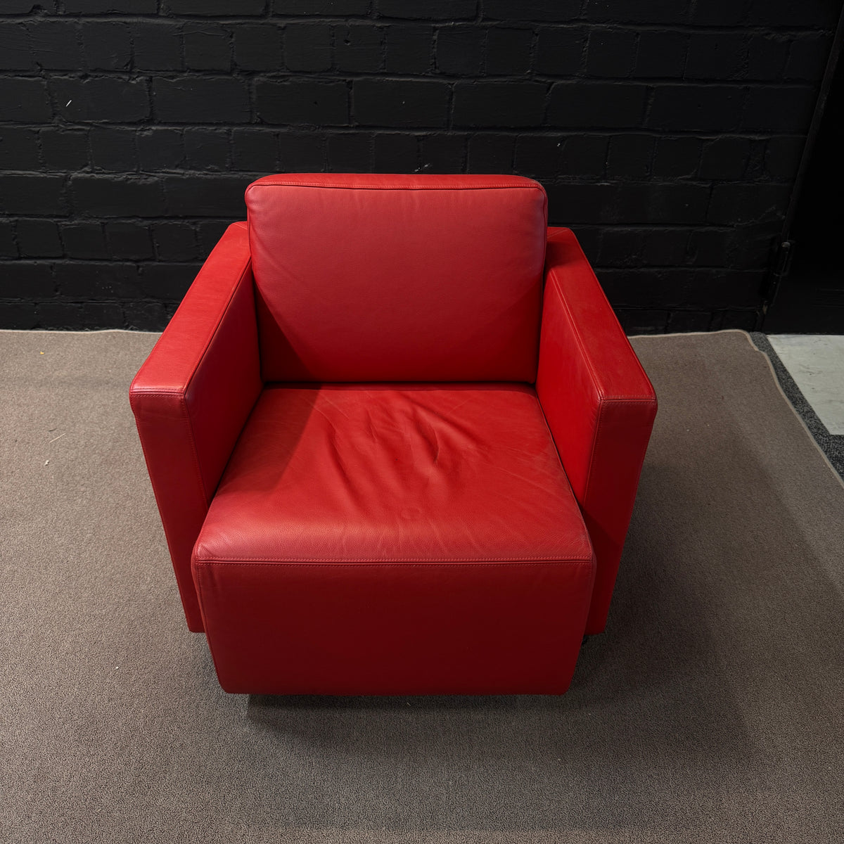 Walter Knoll Clubsessel / Sessel (Rot / Leder)