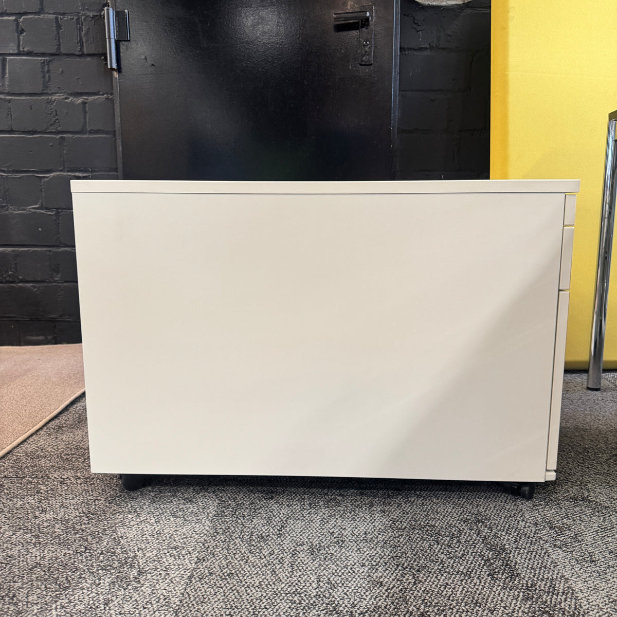 Smart Office Set: Assmann Tisch & Rollcontainer + König + Neurath Stuhl (Lichtgrau)