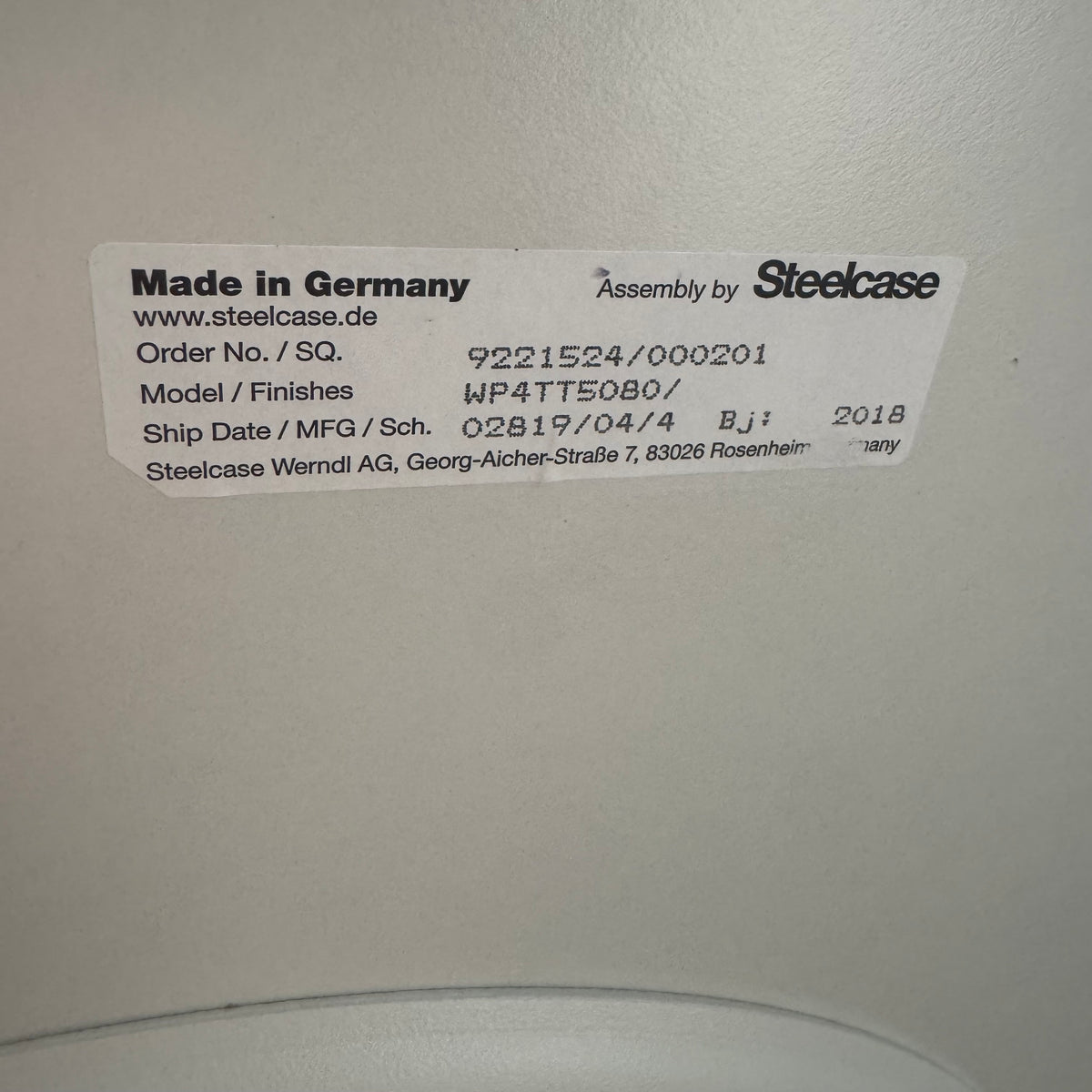 Steelcase höhenverstellbarer Stehtisch / Besprechungstisch – Ø 80 cm – Weiß – Rollbar