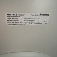 Steelcase höhenverstellbarer Stehtisch / Besprechungstisch – Ø 80 cm – Weiß – Rollbar