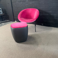 Walter Knoll 369-10 Design Sessel mit Seating Stones Hocker – Pink / Magenta