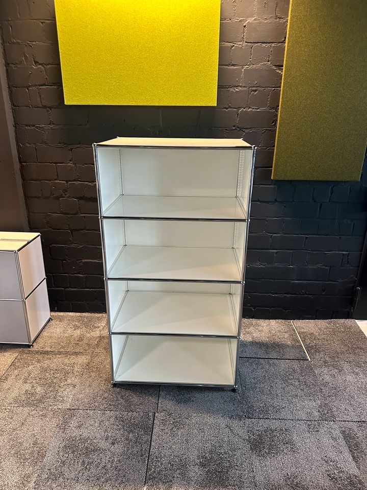 Highboard Weiß, 4 offene Fächer, 77×145 cm