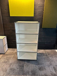 Highboard Weiß, 4 offene Fächer, 77×145 cm