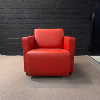 Walter Knoll Clubsessel / Sessel (Rot / Leder)