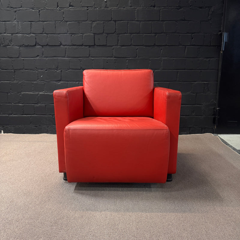 Walter Knoll Clubsessel / Sessel (Rot / Leder)